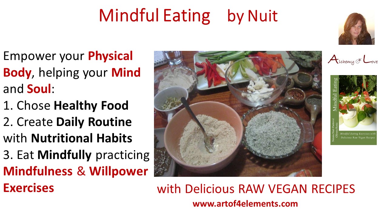 Mindful Eating by Nataša Pantović quote about vegan food body mind connection to food