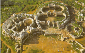 an-aerial-view-of-mnajdra maltese temple shaped as goddess
