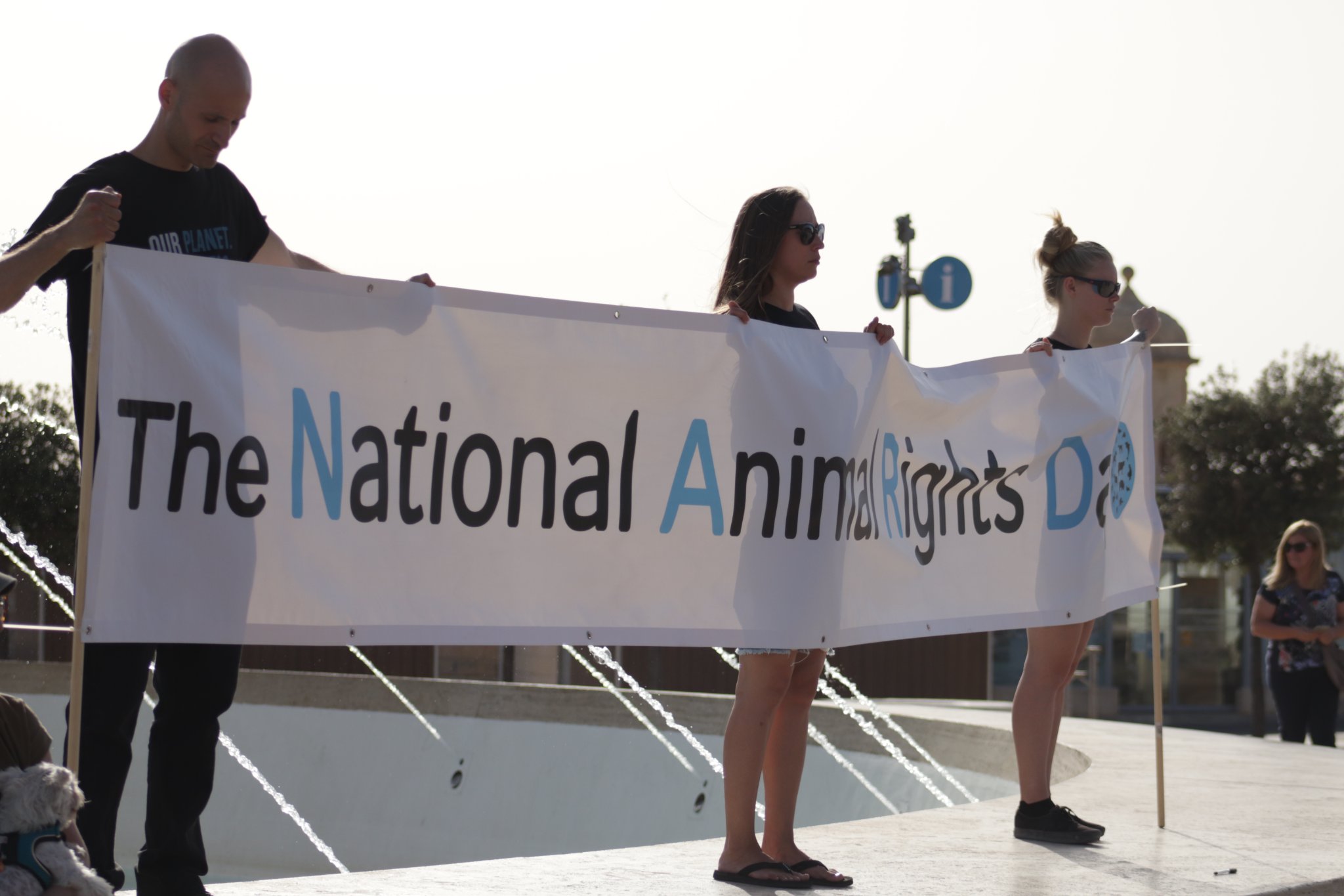 The National Animals Rights Day Malta 2022 holding Banner