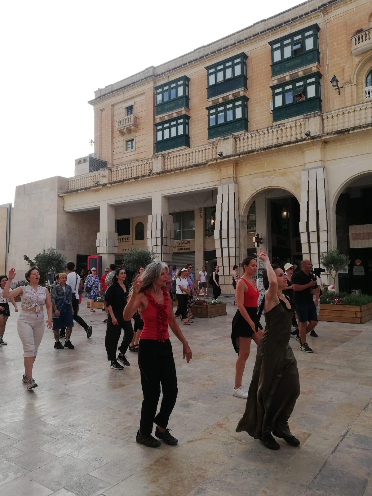 Valletta Republic Street Parade Natasa Pantovic dancing through Valletta Blitz event