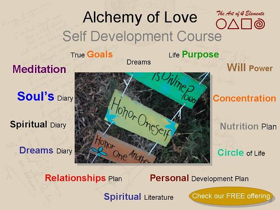 personal development tools, alchemy of love, self development course offering
