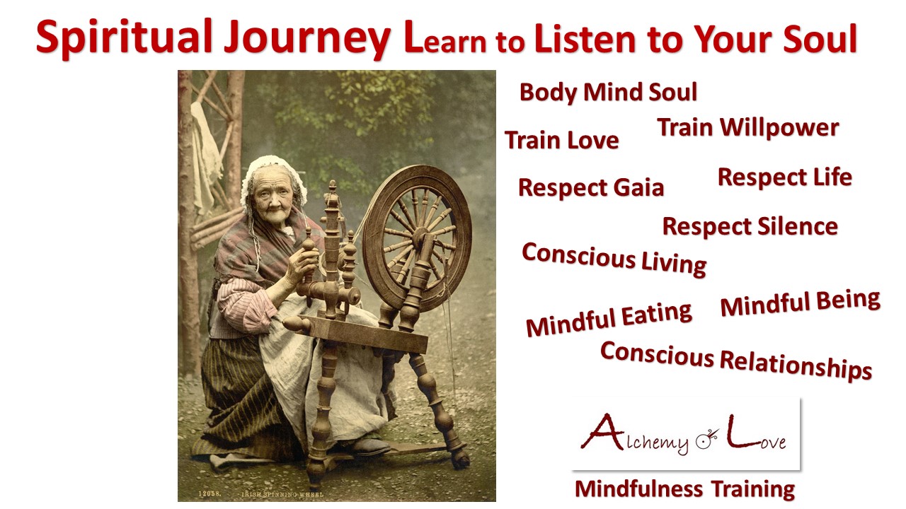listen to your soul spiritual journey alchemy of love mindfulness training quote