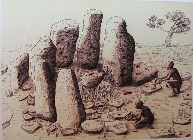 Megalithic structure at Atlit Yam, Israel