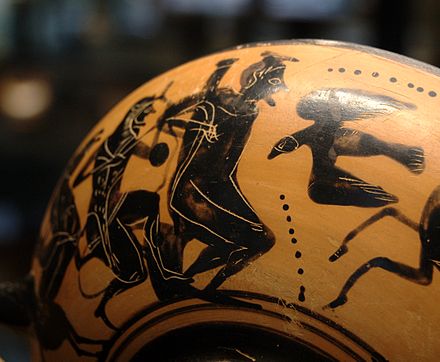 Herakles freeing Prometheus Anceint Greece Vase 500 BC Louvre Paris